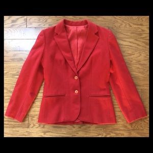 Cross Country Juniors Brand Red Wool Blazer Jacket Vintage Sz. 7